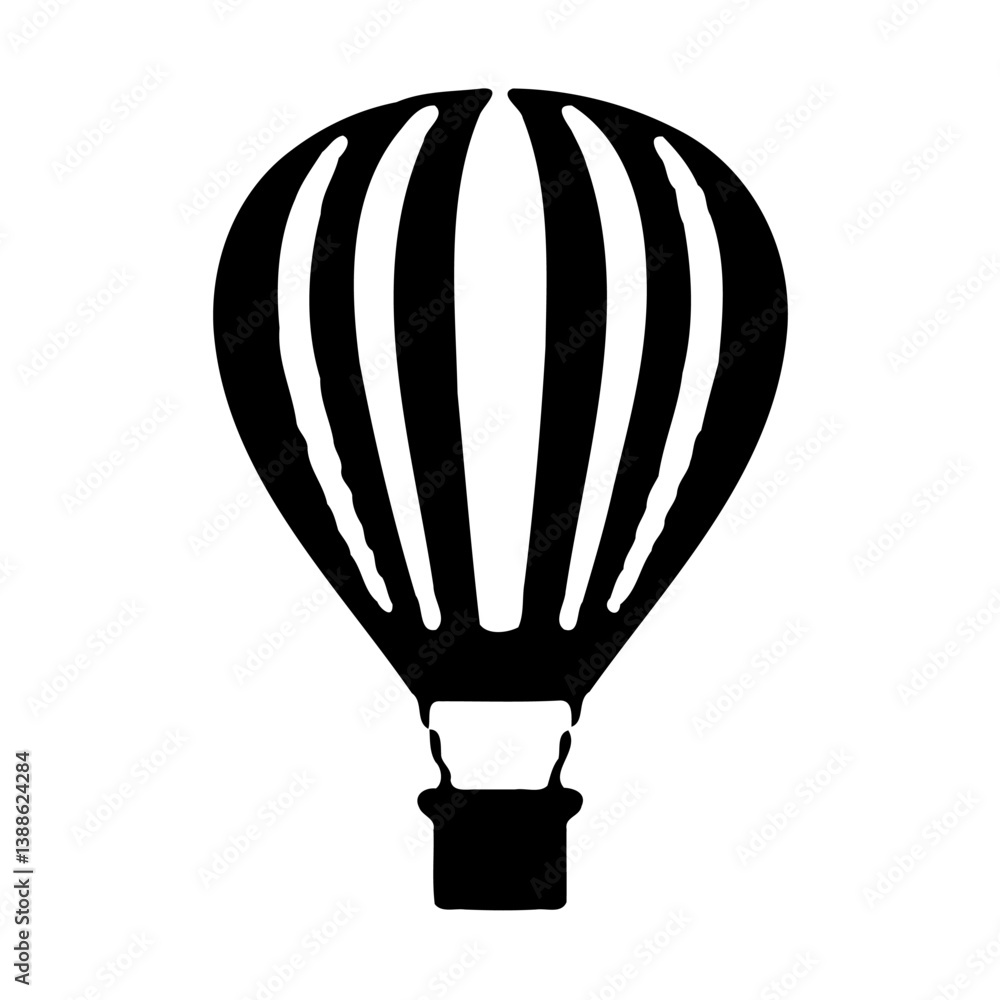 Obraz premium Stylized Black Balloon Silhouette on Pure White