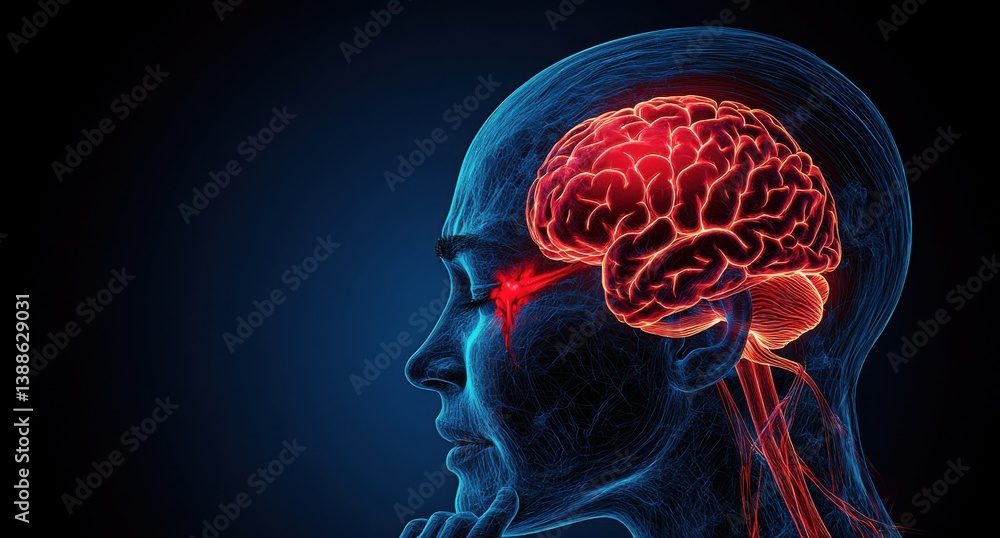 A close up of a brain with red veins and red eyes A close up of a brain with red veins and red eyes