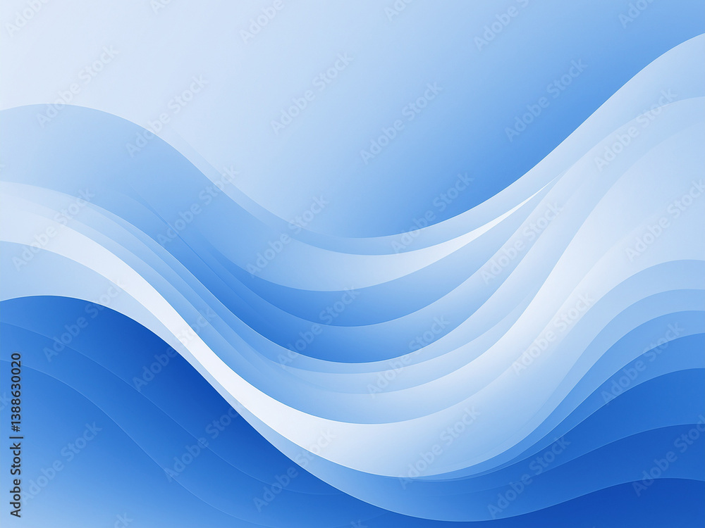 Obraz premium 블루 드로잉 라인 곡선 물결 웨이브 배경 디자인 소스