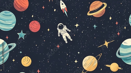 Astronaut Adventures Among Planets and Stars: A Cosmic Tapestry of Space Exploration