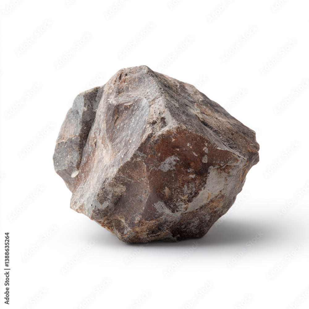 Obraz premium The Majestic Stone: a detailed capture, displaying a rugged stone isolated against a clean and unobtrusive backdrop, with intricate surface and textures