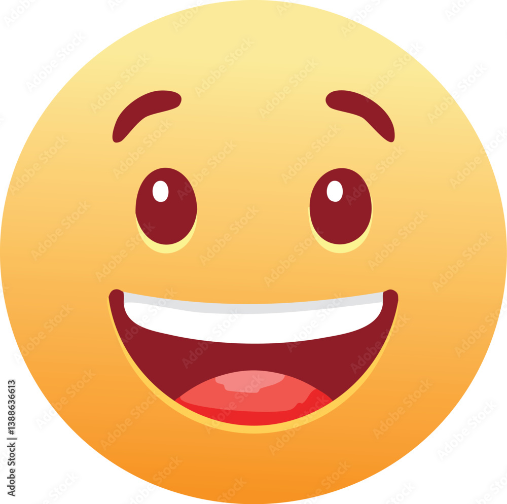 Fototapeta premium Happy emoji vector icon