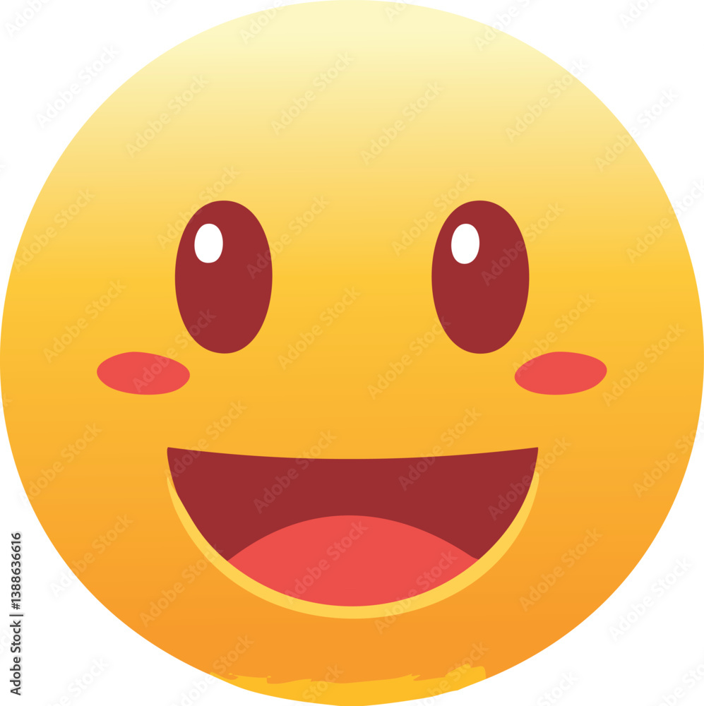 Fototapeta premium Happy emoji vector icon