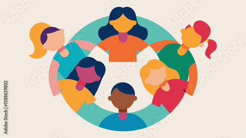 Harmony Through Diversity A colorful assembly of people from different backgrounds cultures and abilities all standing together in a circle celebrating human rights and dignity for