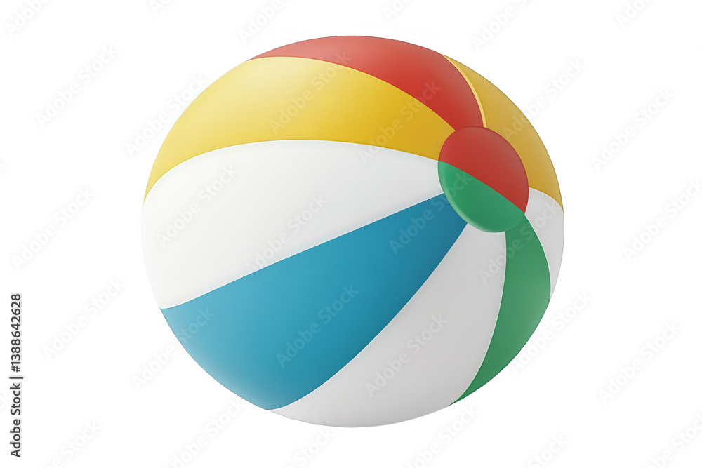 Colorful Beach Ball Isolated on Transparent Background 3D Render Illustration Colorful Beach Ball Isolated on Transparent Background 3D Render Illustration