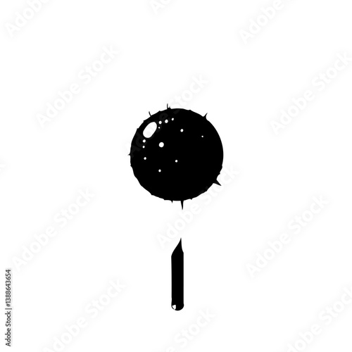 Abstract Conceptualization of a Black Virus Icon