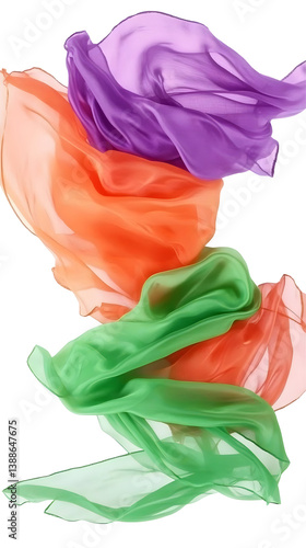 Wallpaper Mural Colorful Flowing Fabric Abstract Illustration with Transparent Background Torontodigital.ca