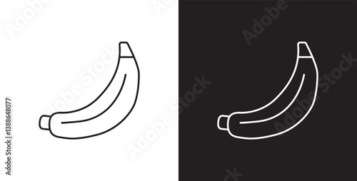Fruit icon. Line icon of banana fruit. Fruits vector illustration icon. Icon set editable stroke in transparent and black background.