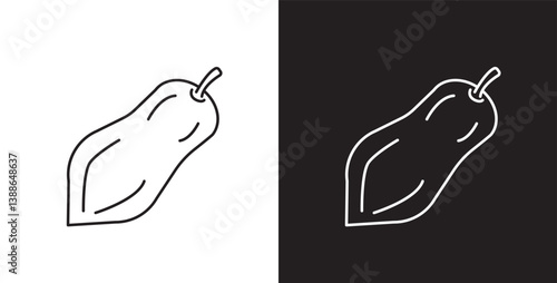 Fruit icon. Line icon of papaya fruit. Fruits vector illustration icon. Icon set editable stroke in transparent and black background.
