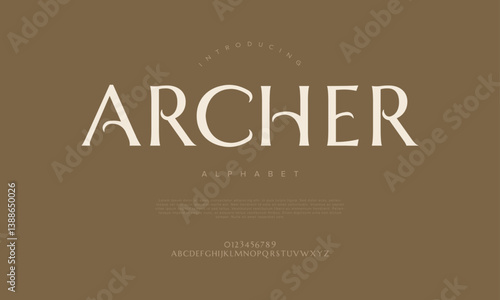 Archer Modern Elegant Glamour Font Uppercase Lowercase Number and Symbol. Lettering Fashion Designs. Typography condensed serif fonts for design