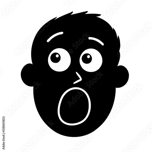 Silhouette face expressing awe or astonishment