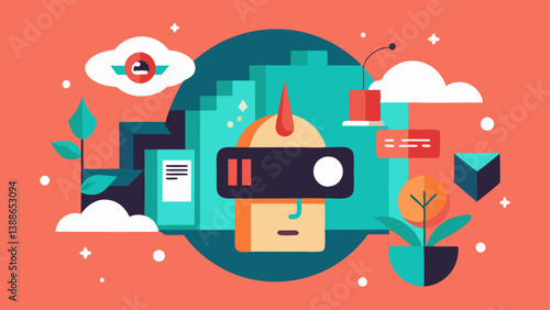 Digital Collage Creation An artist arranges various virtual elements in a composition through an AR app layering textures and images that reveal hidden features when viewed through