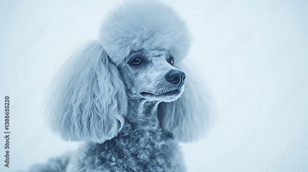 portrait of a blue poodle
