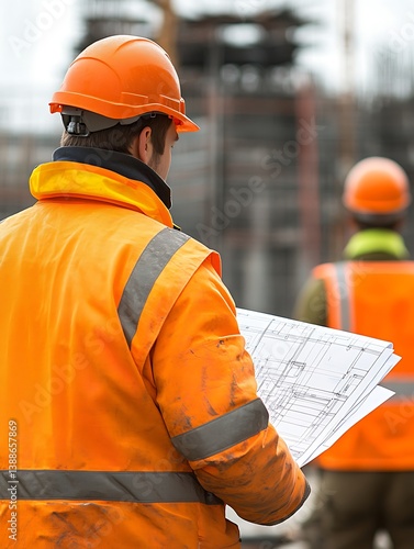 Obraz na płótnie construction worker talking on mobile phone w salonie