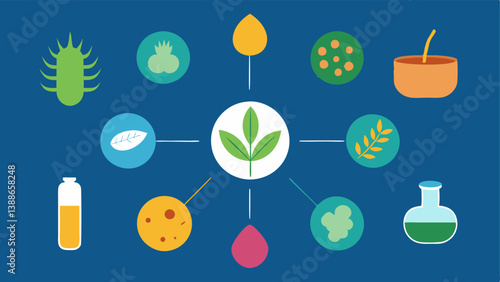Natural Ingredients A visual representation of natural sources cells plants that could be depicted as part of exosome application.