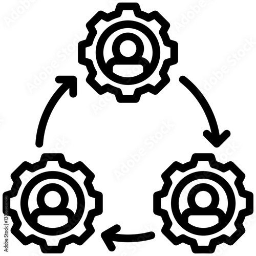 Restructuring icon for management crisis, website, application, printing, document, poster design, etc