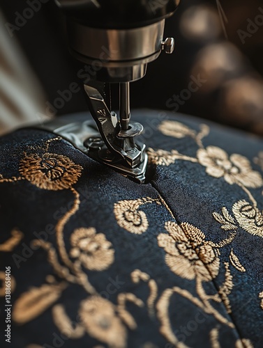 Obraz na płótnie close up of sewing machine w salonie