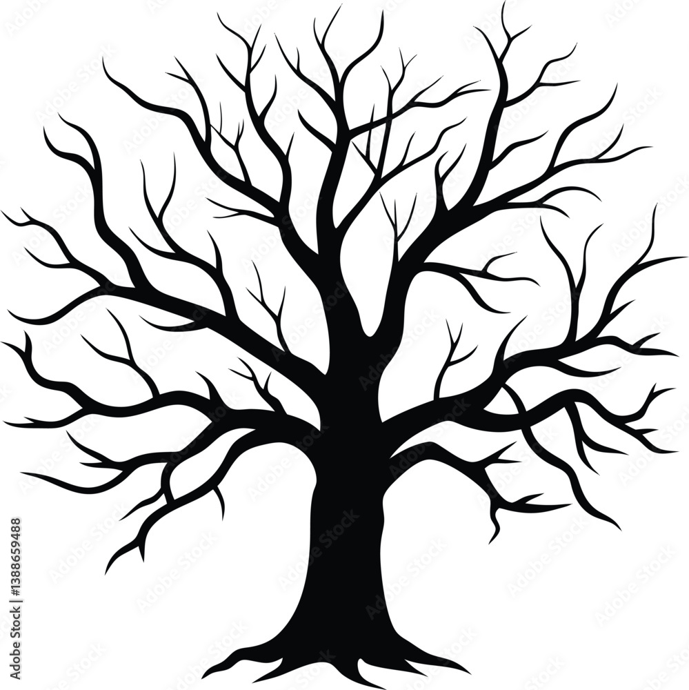 Obraz premium silhouette of tree vector illustration 