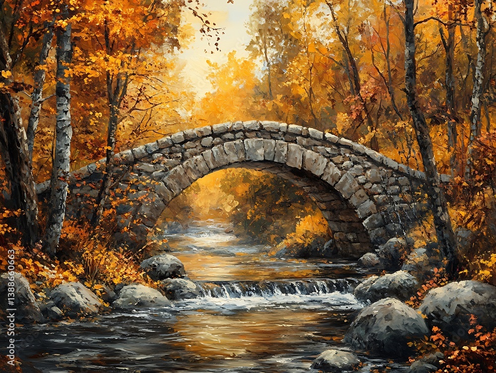 old bridge in autumn