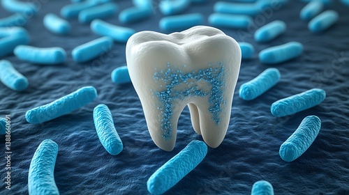 Tooth bacteria microscopic view