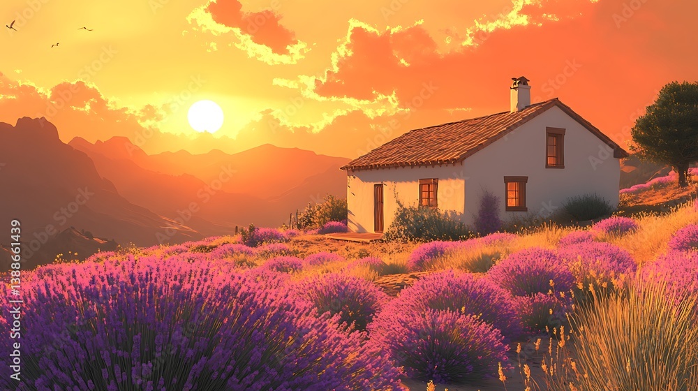 sunset in the mountains
