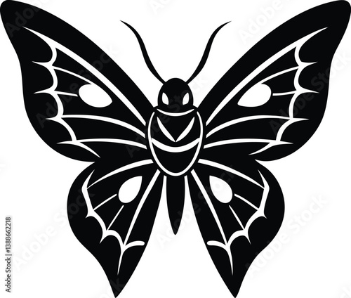 butterfly tattoo design vector illustration 