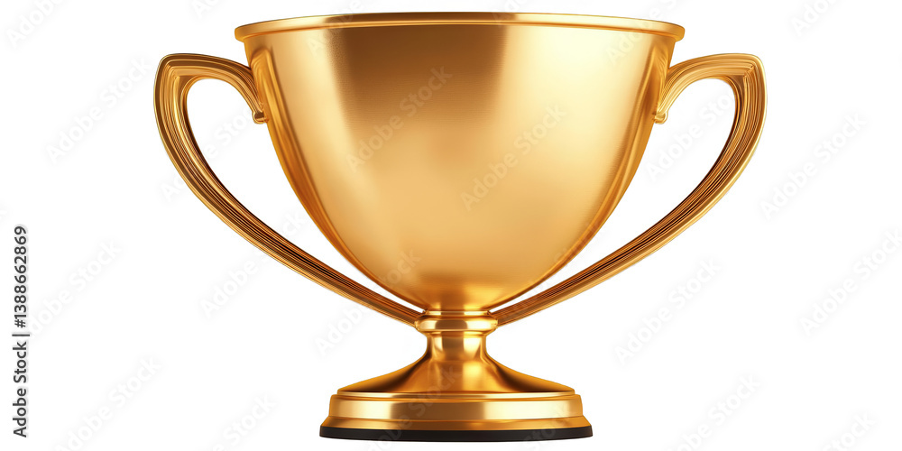 Fototapeta premium Golden Trophy Illustration With Transparent Background For Awards And Celebration