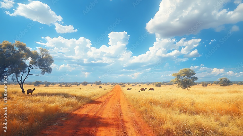 autumn landscape with road