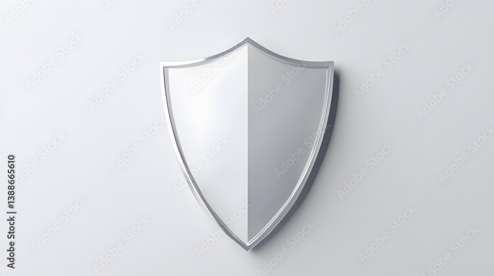 Cyber security safety shield in minimalistic style. 3d vector illustration. white background Cyber security safety shield in minimalistic style. 3d vector illustration. white background