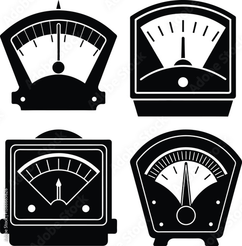 Ammeter silhouette vector
