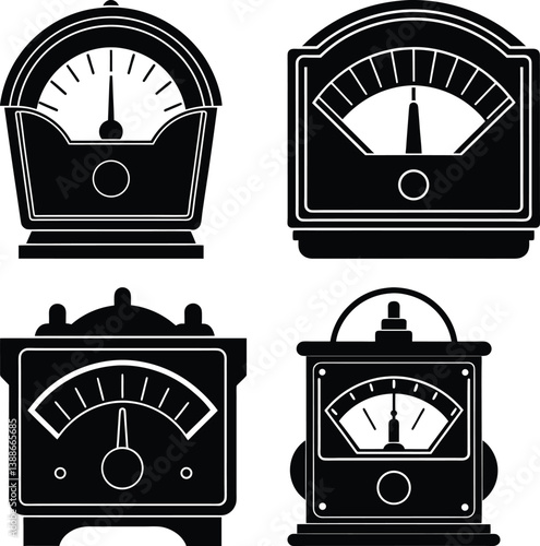Ammeter silhouette vector
