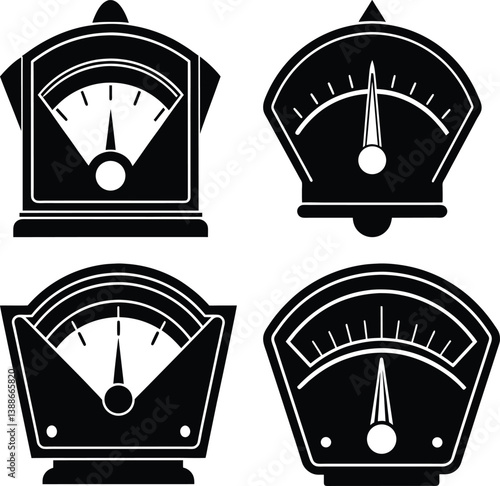 Ammeter silhouette vector