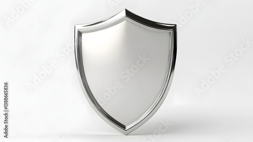 Cyber security safety shield in minimalistic style. 3d vector illustration. white background