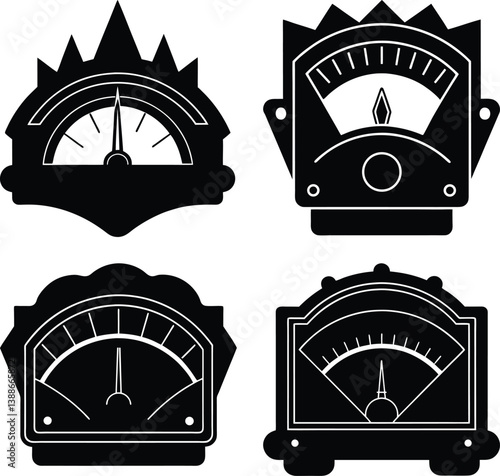 Ammeter silhouette vector