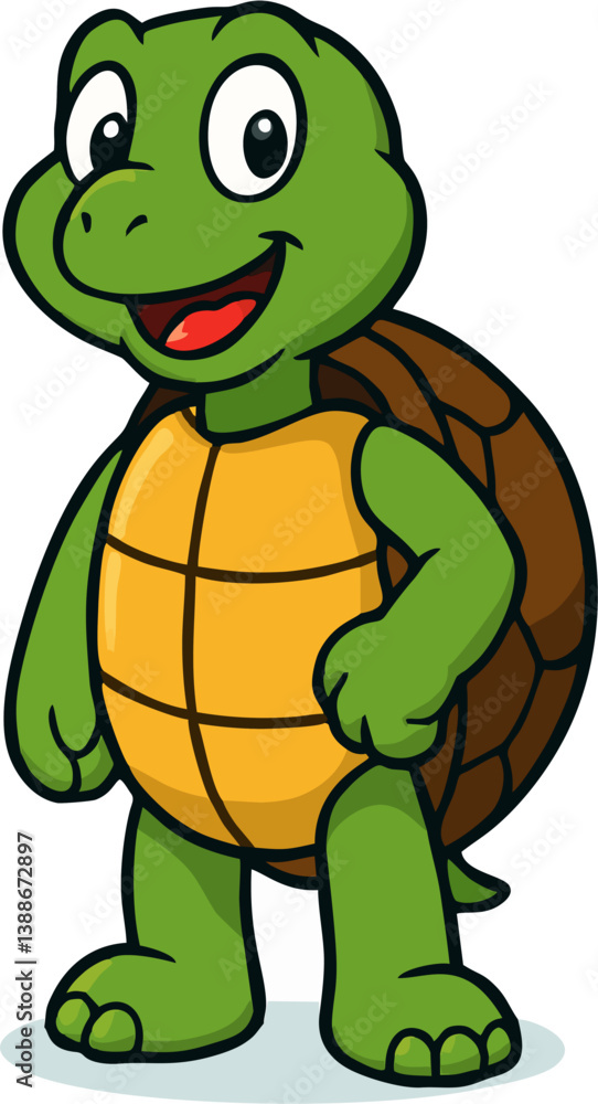 Obraz premium Cute Tortoise Cartoon Character Vector