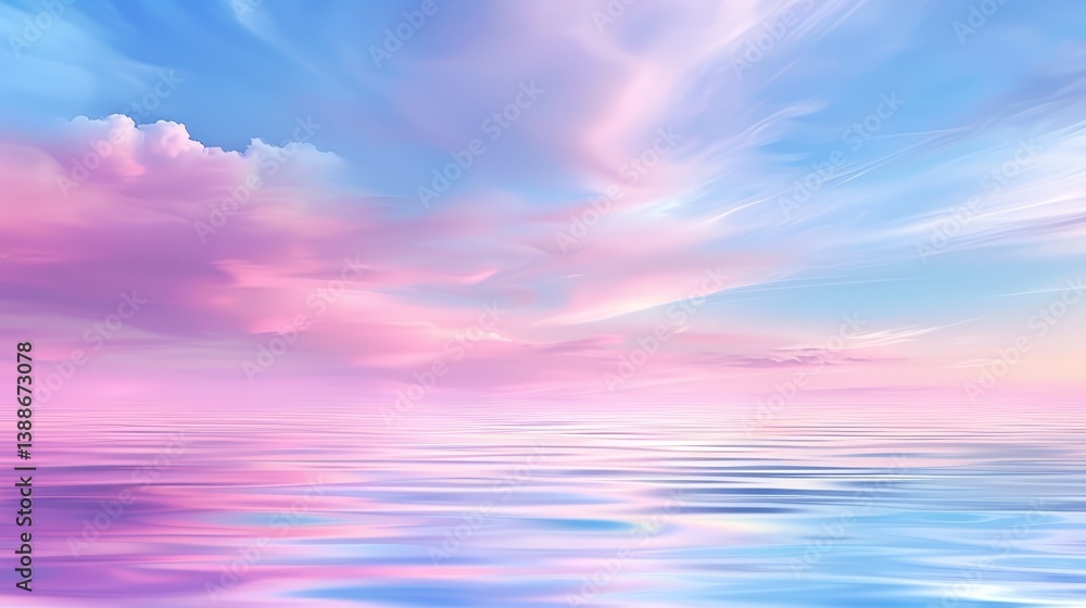 Obraz premium Breathtaking sunset scenery, vibrant colors reflecting on calm water beautiful