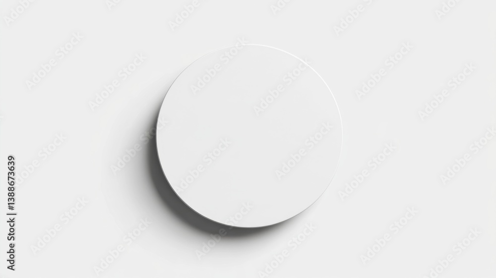 Minimalist White Circular Plate on Plain Background for Modern Design Minimalist White Circular Plate on Plain Background for Modern Design