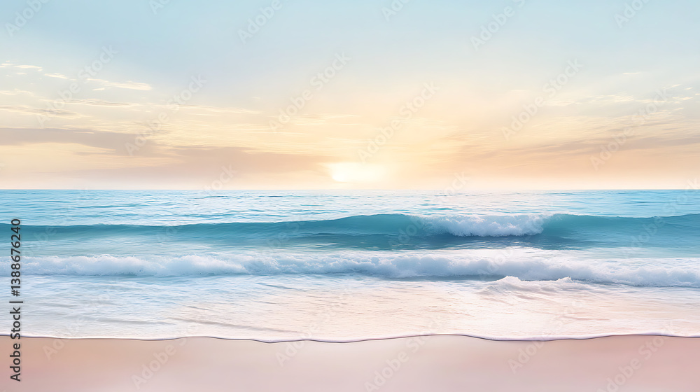 Obraz premium A beautiful ocean view with a sunset in the background