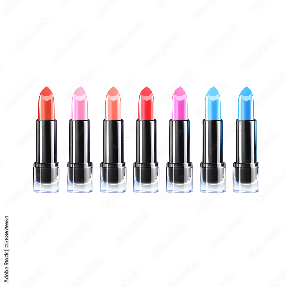 Isolated Collection of Colorful Lipsticks A Professional Illustration On Transparent Background Isolated Collection of Colorful Lipsticks A Professional Illustration On Transparent Background
