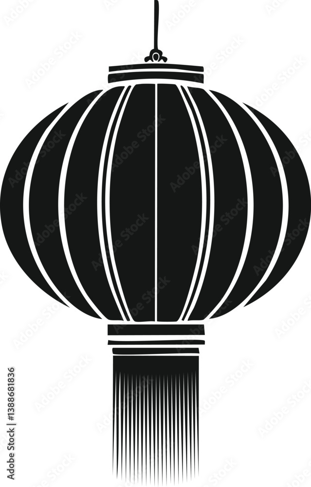 Round chinese lantern Red isolated stencil ,white background1.eps, Round chinese lantern Red isolated stencil ,white background.