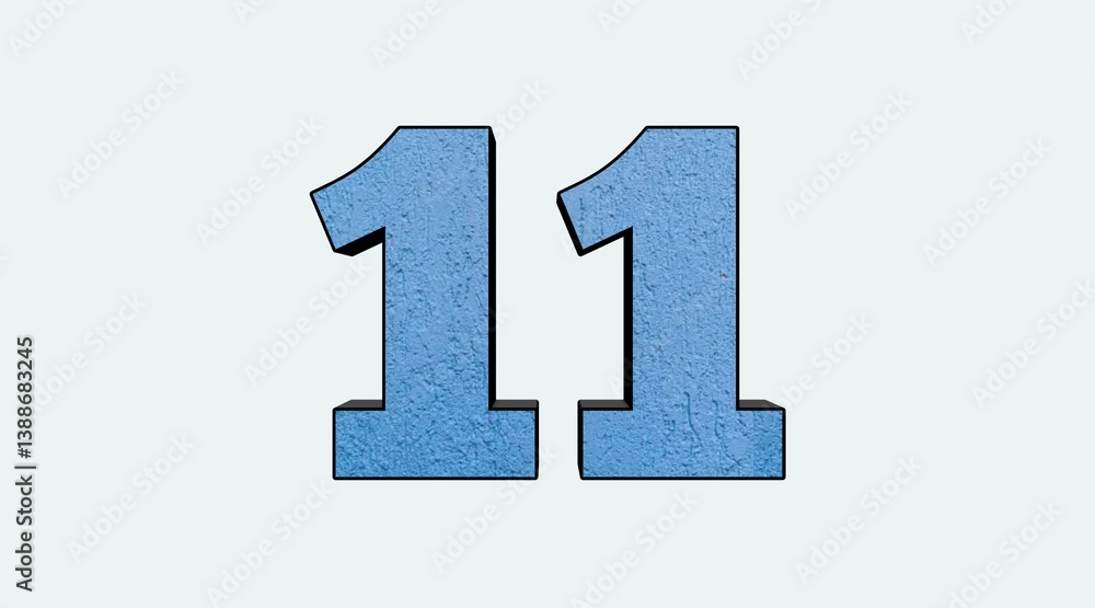 Blue Textured Numbers 11 Image Design Blue Textured Numbers 11 Image Design
