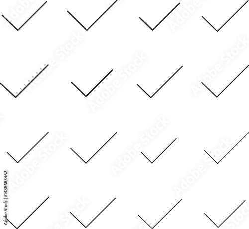 Obraz na płótnie Check or tick icons. Big set of black check or tick icons for design. Check symbol isolated w salonie