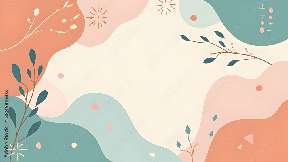 Fototapeta premium minimalist abstract background design with pastel colors and latest geometric shapes