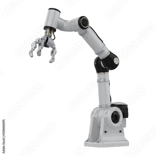 Canvas Print White ai robotic gripper arm isolated on white