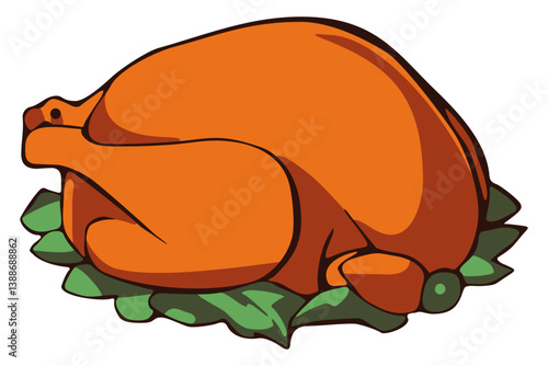 Thanksgiving turkey. Editable color vector