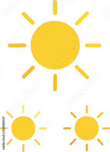 Obraz na płótnie Sun icon set. Yellow sun icons. Shine sun ray set. Sunset icon collection w salonie