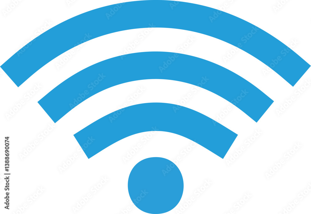 Collection of stock vector images depicting symbols and icons related to wireless Wi-Fi connectivity,