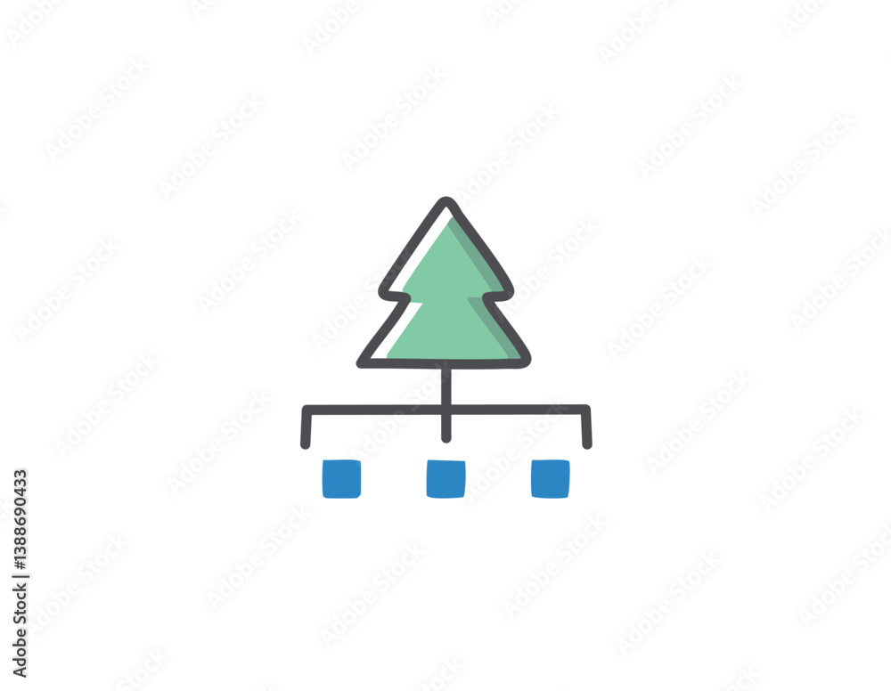 Programming icons pack. Isolated tree symbols collection