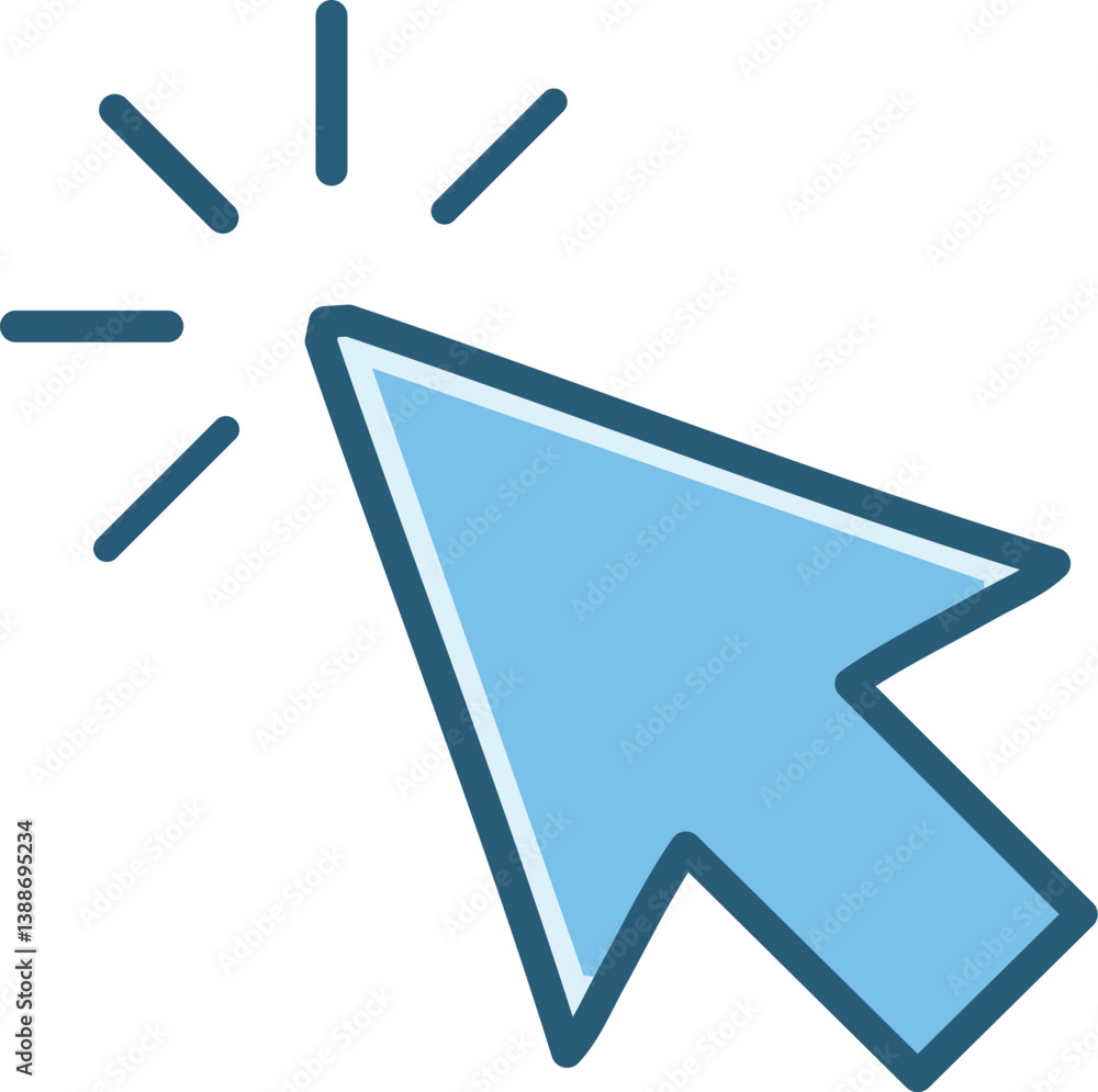 Computer mouse click cursor icon set. Hand and arrow pointer cursor -