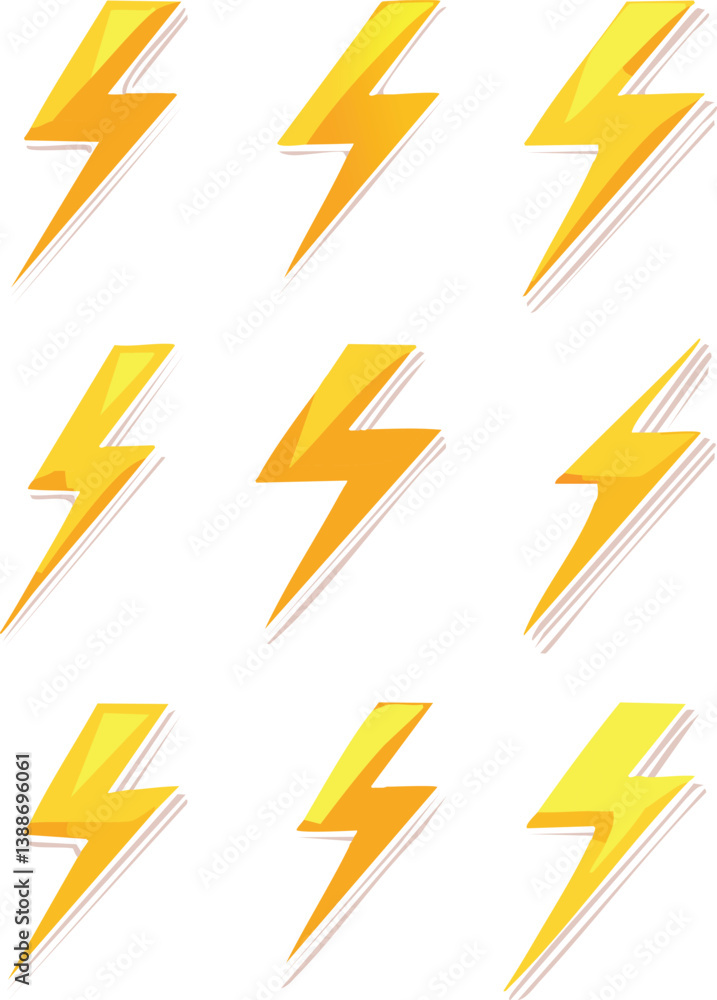 Lightning icon set. electric icon vector. power icon. energy sign